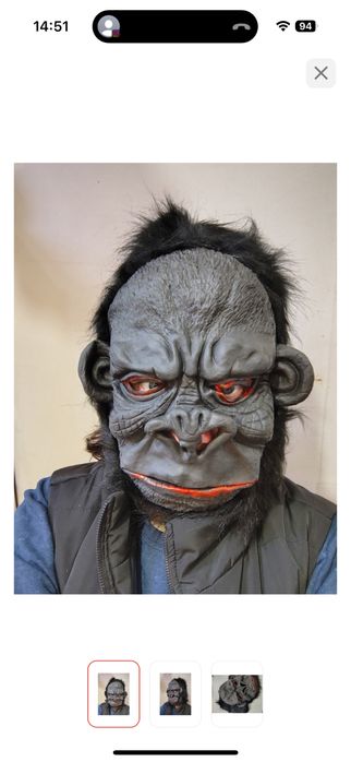 Маска горилл, оьезян.