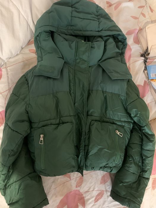 Зимно зелено яке с качулка размер s/m