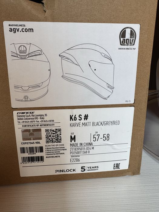 Каска AGV K6s размер M