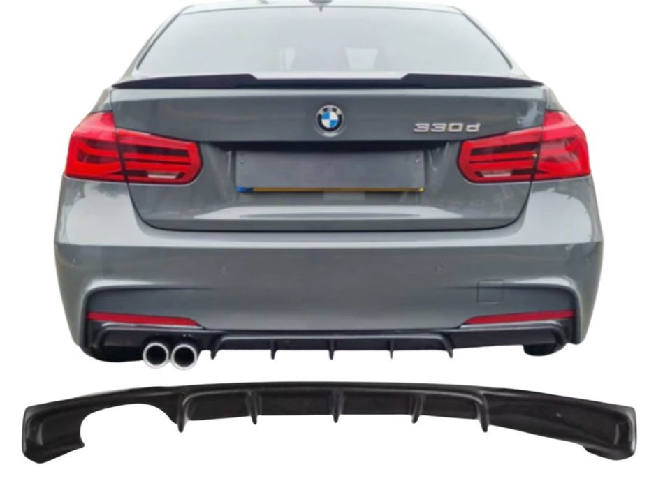 Оребрен Дифузьор Задна Броня BMW БМВ F30 F31 – OO+ Единичен – Черен НА СКЛАД!!