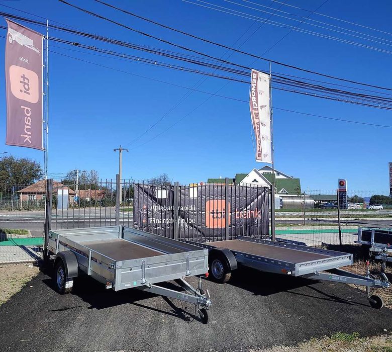 Remorca 750Kg Dimemsiune 300x160x30Cm Cu 2 Axe, CIV Gratuit