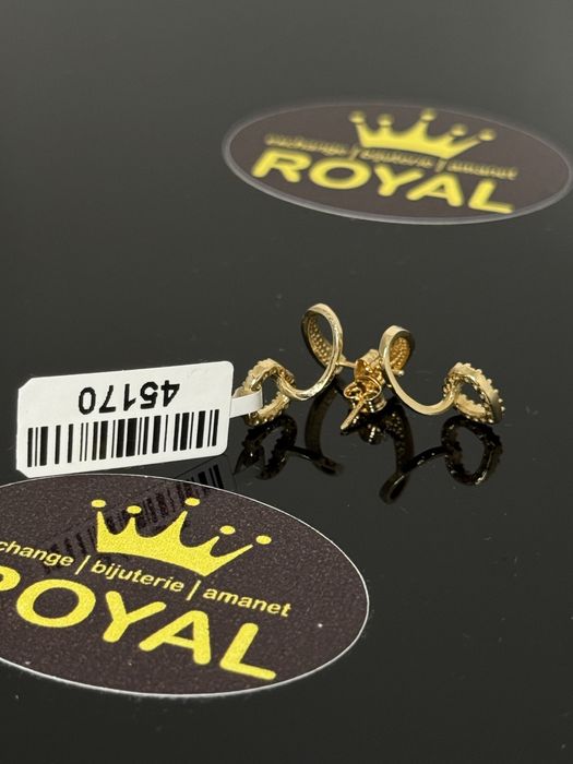 Bijuteria ROYAL : Cercei AUR 14K NOU / 1.69 GR