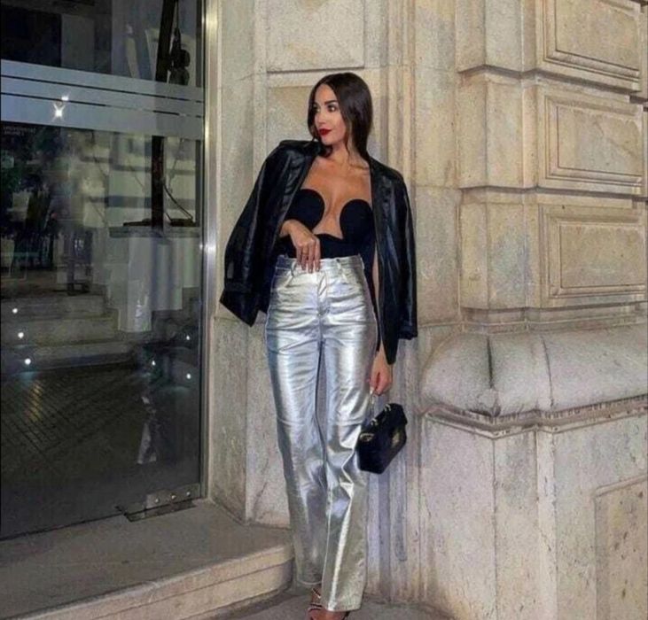 Pantaloni din piele naturala Zara Steven Meisel Capsule Collection