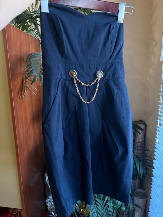 Къса официална рокля(тъмносиня)