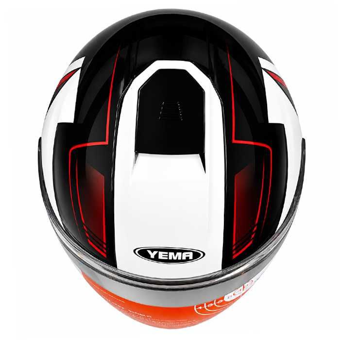 Мото каска YEMA 662-3 Jet - XS, S, M, L, XL - Черно/Червено