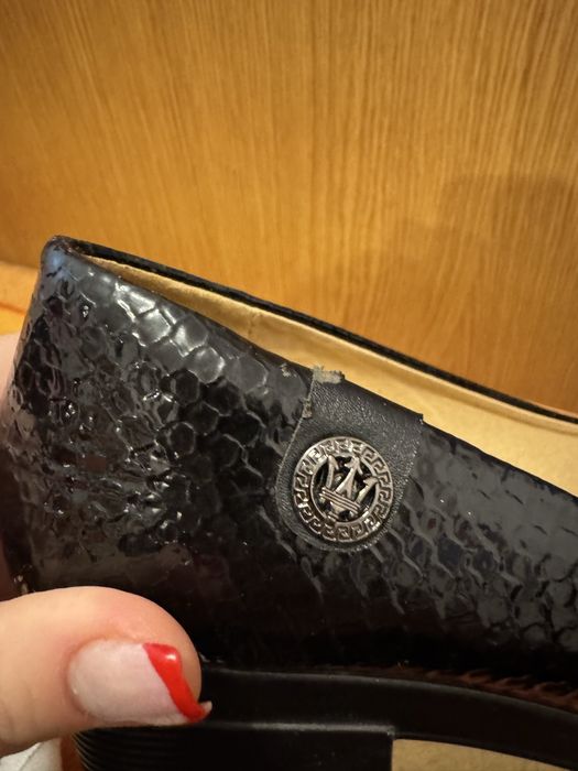 Mocasini negri cu toc mic