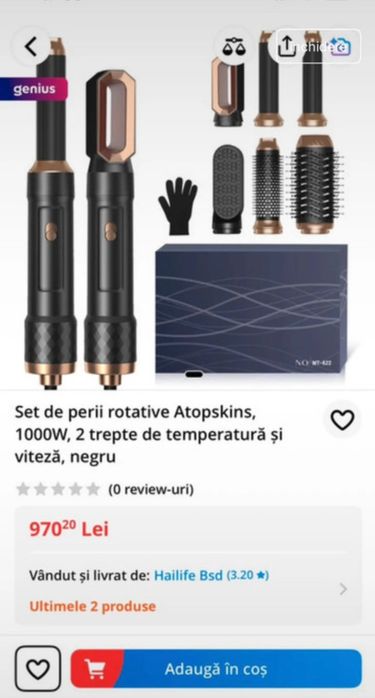 Aparat coafat păr cu 6 accesorii