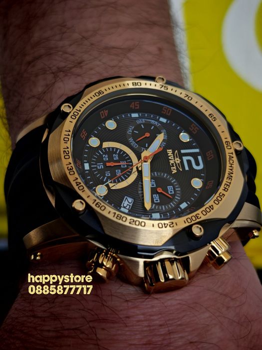 INVICTA Speedway Gold/Black Swiss 51 mm, Инвикта нов ръчен часовник