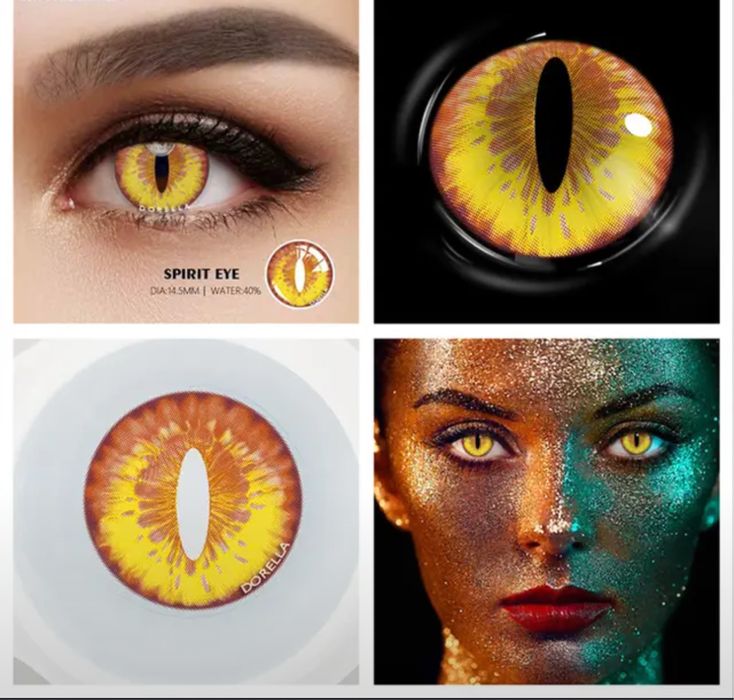 Линзы для глаз черные, красные, белые