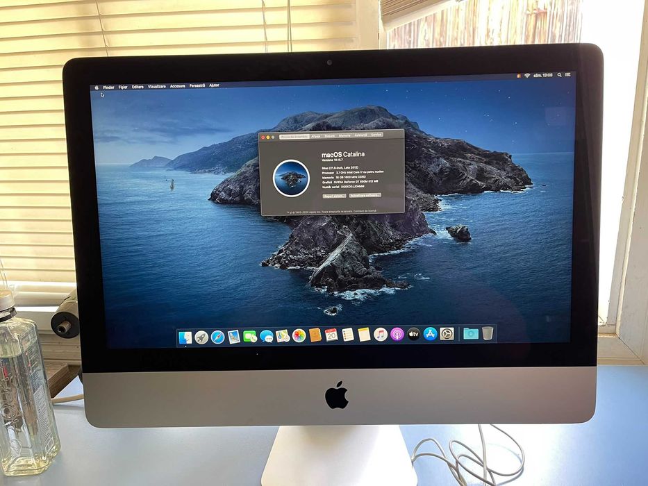 All-in-One Apple iMac 21.5" Full HD (Late 2012), Core i7-3770S, 16GB RAM, Fusion Drive 1.12TB, GeForce GT 650M, Tastatură Apple Cadou