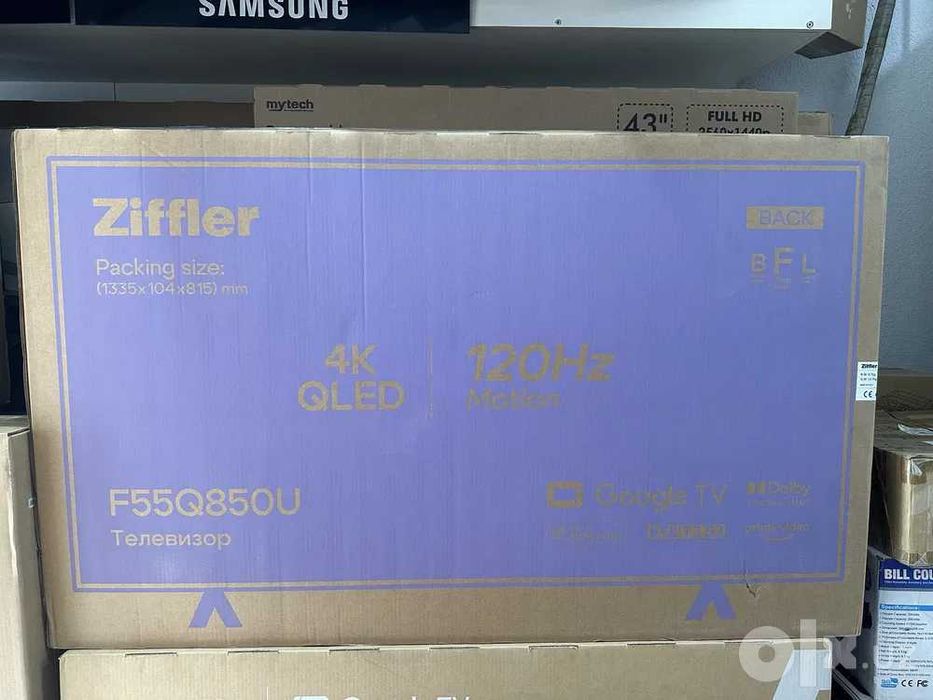 Ziffler Телевизор 55/65 QLED 4K Smart TV прошивка доставка  бесплатно