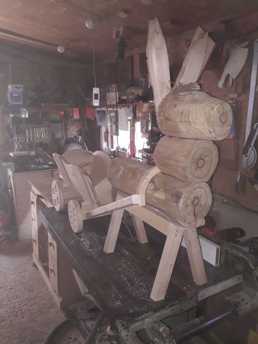 Декоративно магаренце с каручка