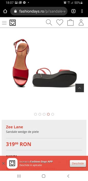 Sandale  noi rosii din piele marimea 40