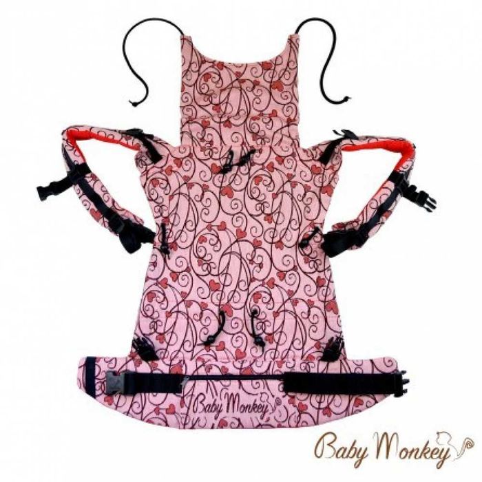 от 5+ месеца | Ергономична раница Baby Monkey Regolo - Heart