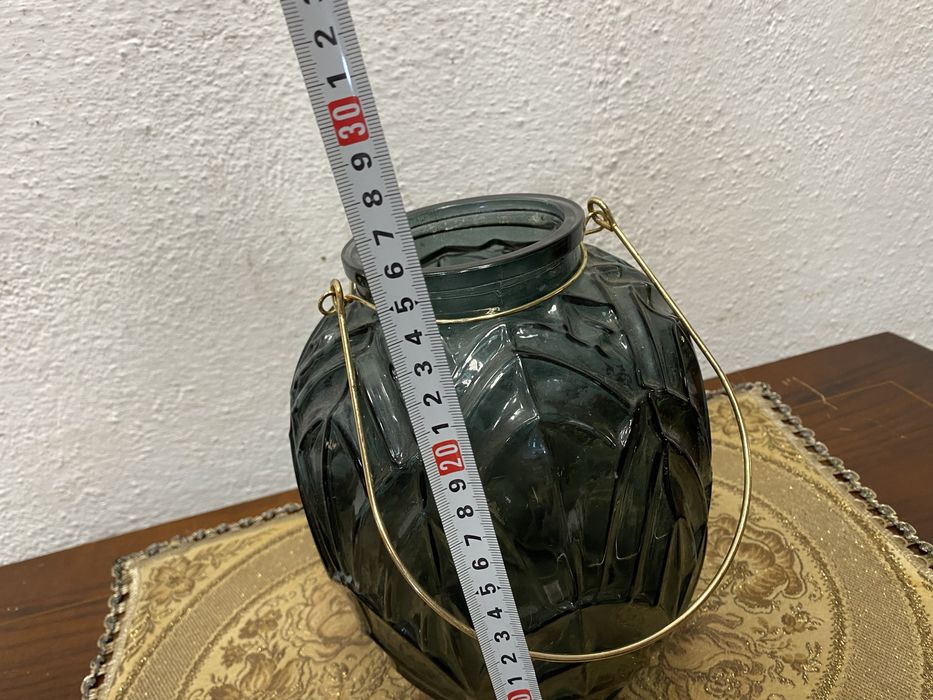 Италианска ваза от разтопено цветно стъкло