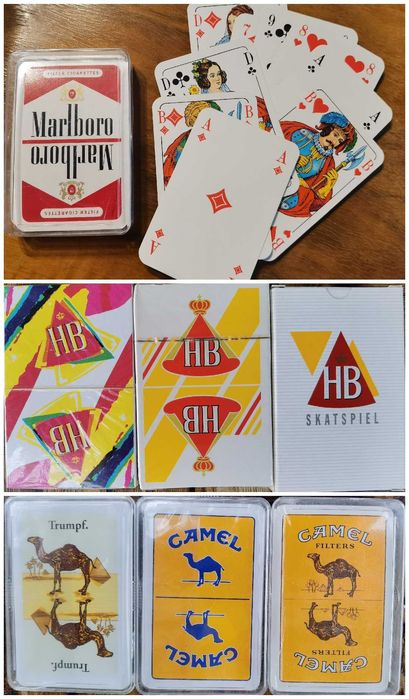 Ретро карти за белот от ГДР,HB,Camel,Marlboro,Salon 66,мини карти и др