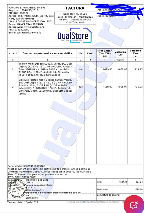 Telefon Mobil Doogee S200X VIP Verde