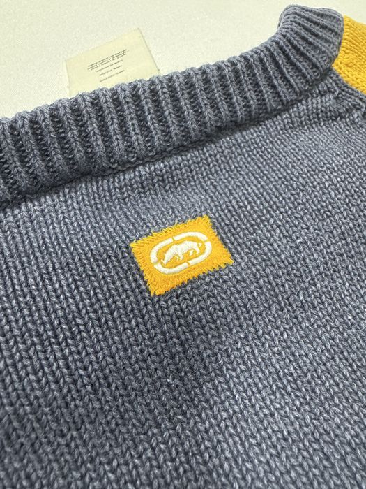 Pulover ecko unltd vintage blue & white & yellow