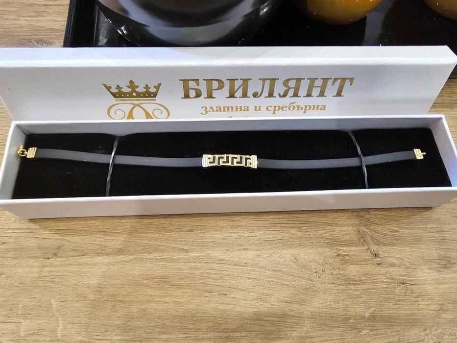 Мъжка златна гривна 14К (проба 585) със силикон- 2.97 гр. със сертификат