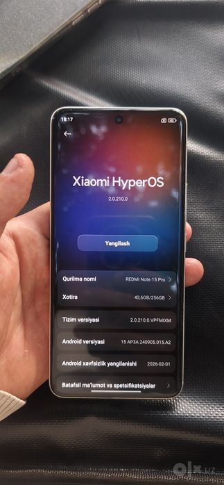 Redmi note 15 pro va redmi 15 ikoviyam 8+8 256