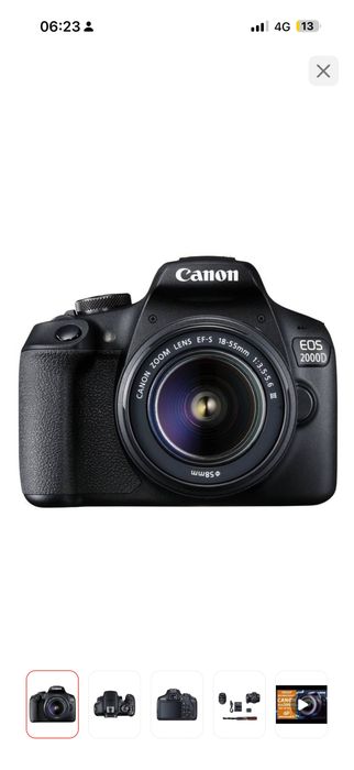 Фотокамера Canon EOS 2000D черный