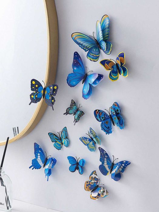 Бабочки зеркальные на стену эффект полёта