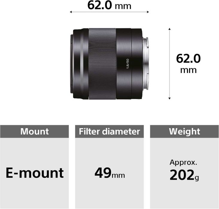 Портретный объектив Sony 50mm F1.8 OSS для Sony E APS-C