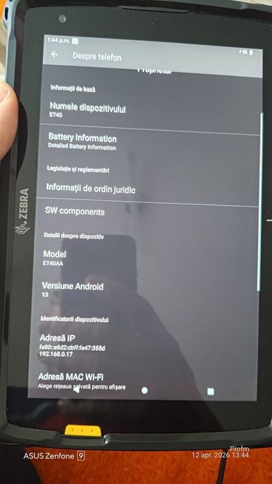 Tableta zebra et40 impecabila+ husa