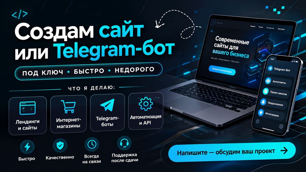 Сайт или Telegram-бот под ваш бизнес