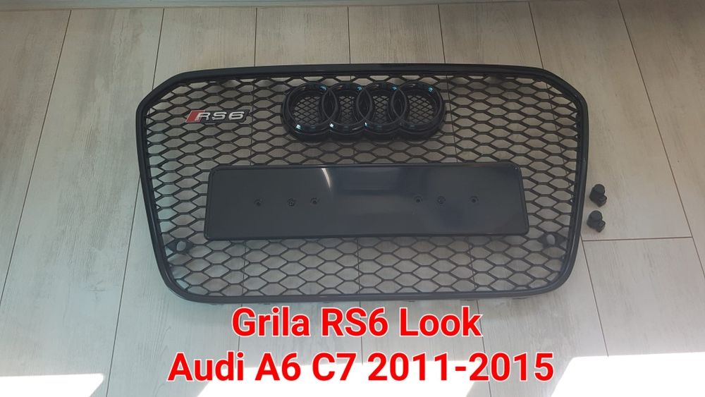 Grila-Fagure-RS6-Look-Audi-A6-C7-2011-2015-Negru-Lucios-2012-2013-2014