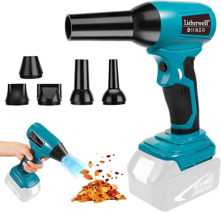 Suflantă electrică compatibilă cu baterii Makita 18V, cu 5 duze – 250W