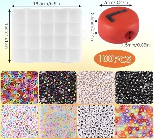 Set 100 de charmuri pt bratari - cu litere