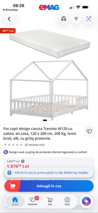 Pat copii design casuta
