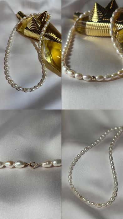 Perle naturale de cultura cu aur 14k