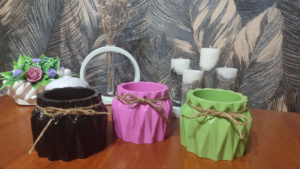 Кашпо "Кэндел" из гипса