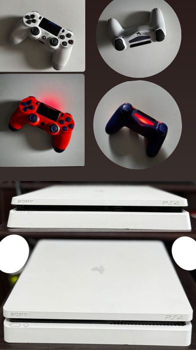 PlayStation 4 Slim 500GB + 2 Controllere + Jocuri Incluse