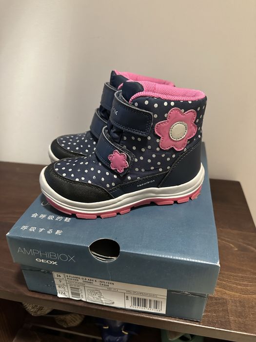 Ghete / cizme iarna Geox Amphibiox, impermeabile, 26 EU, talpic 17 cm