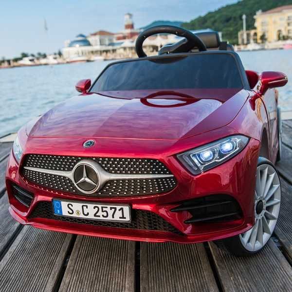 Детска акумулаторна кола Mercedes Benz с кожена седалка, 12V, MP3 плейър, FM радио, USB & SD слот, Bluetooth