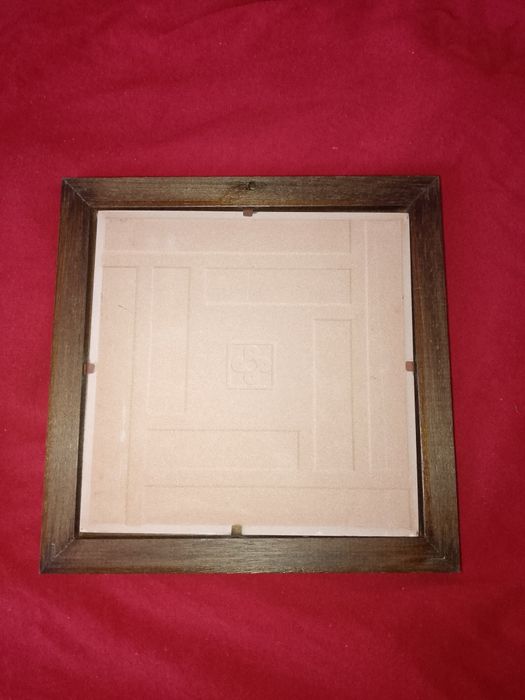 Set 2 Tablouri Vintage Ceramica - Clovni Circ - 18,5 cm - Rama Lemn - Anii 80