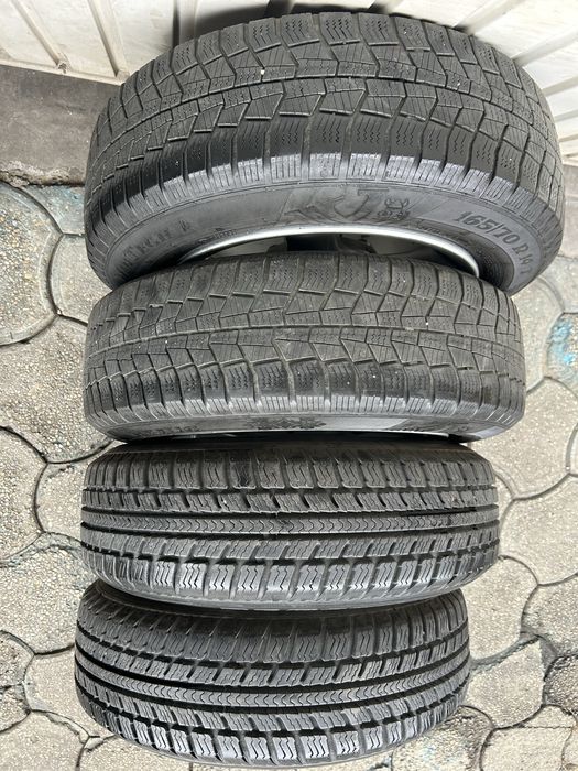 Jante aliaj 5x100mm, anvelope iarna 165/70 R14, Skoda Fabia, Rapid, VW Polo, Fox, Seat Ibiza