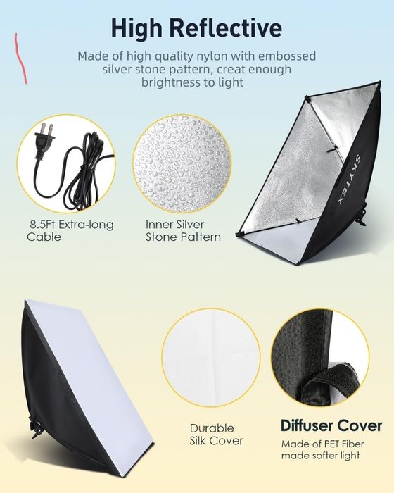 Professional fotostudiya uchun sozlanadigan chiroqlar