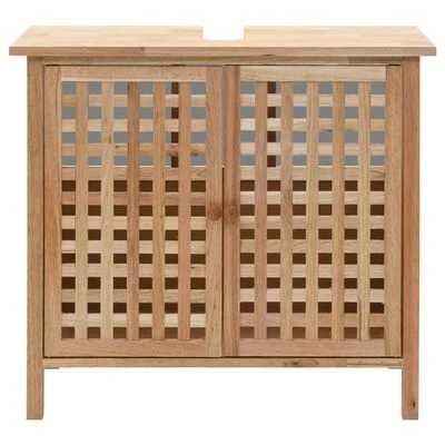 Шкаф за мивка, орехово дърво масив, 66x29x61 см