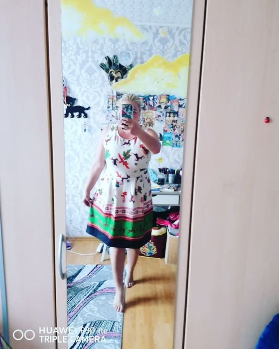 Rochie mar 44 46 cu motive de crăciun