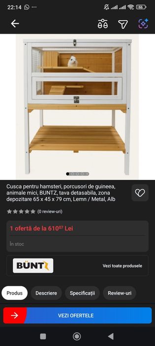 Cușcă Hamster/ Iepure/ porcușor de guineea/ Șinsila