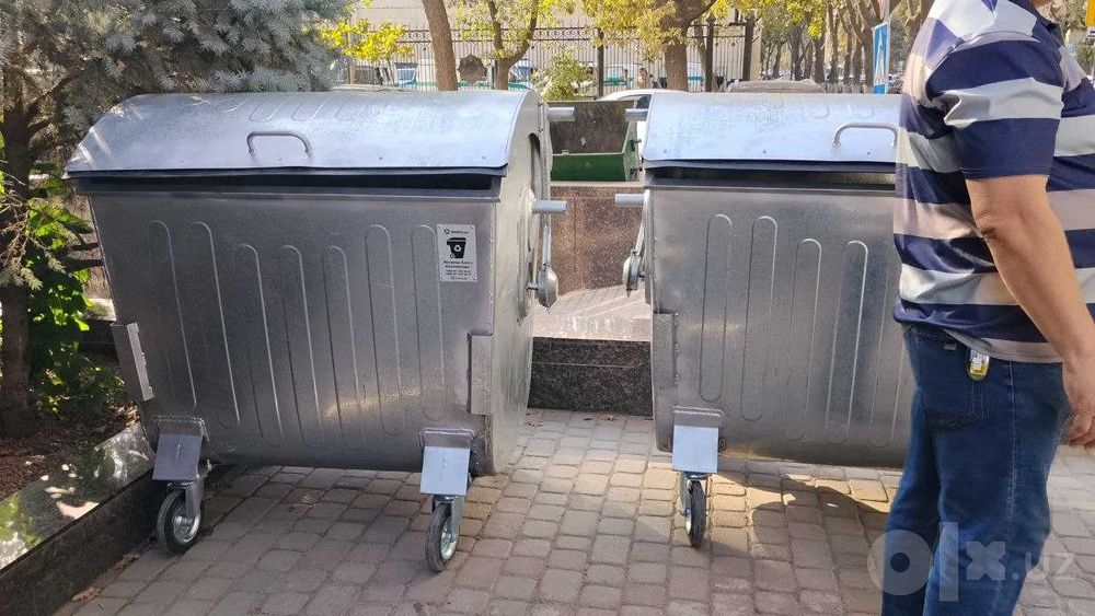Оцинкованный мусорный бак 1100 л