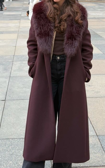 Palton Mango din lana Manteco cu guler imblanit