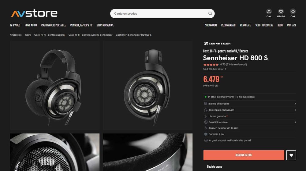 Casti Sennheiser HD800S stare foarte buna, made in Germany.