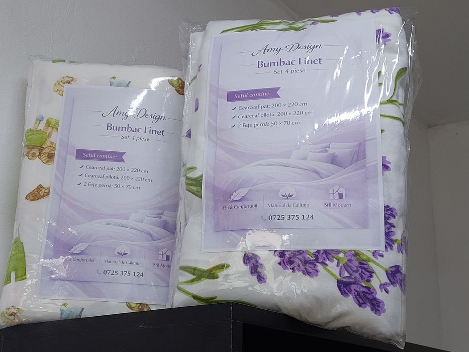 Lenjerie de pat Bumbac Satinat Ranforce sau Finet