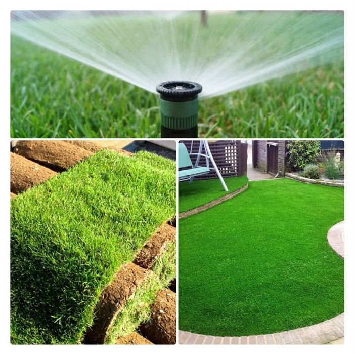 Газон посев рулон полив микроклимат