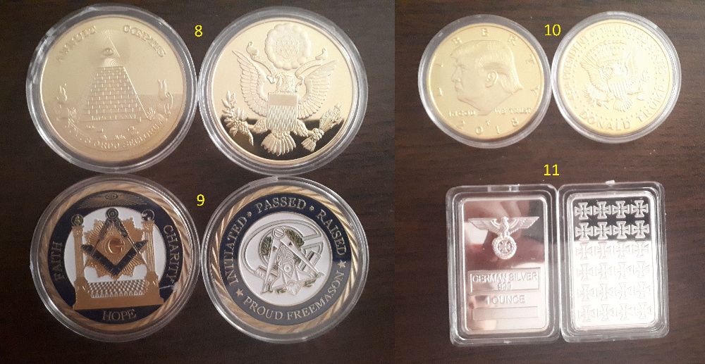 Колекционерски монети ФБР ЦРУ CIA NSA FBI масони police Германия поли